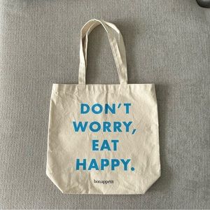 Bon Appetit “Don’t Worry Eat Happy” Canvas Tote